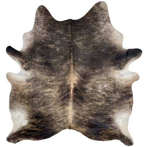 Large Lt Brown and Black Brazilian Brindle Cowhide: light brown with black, brindle markings - 7'6" x 6'6" (BRBR1489)