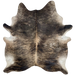 Large Lt Brown and Black Brazilian Brindle Cowhide: light brown with black, brindle markings - 7'6" x 6'6" (BRBR1489)