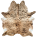 Large Lt Brown, Off-White, Black Brazilian Brindle Cowhide: light brown and off-white with black, brindle markings - 7'7" x 6'1" (BRBR1491)