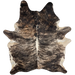 Off-White, Brown, Black Brazilian Brindle Cowhide: off-white and brown, with black, brindle markings - 7'4" x 5'7" (BRBR1492)