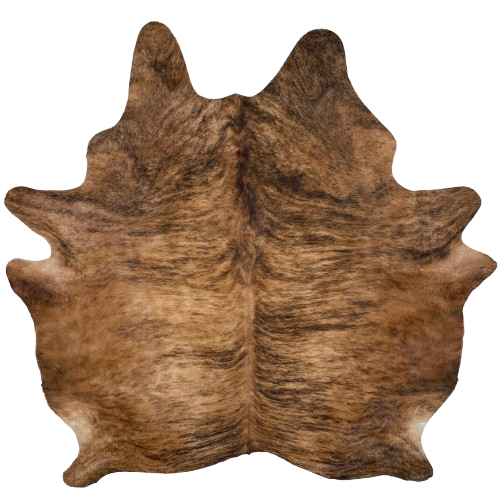 Brown and Black Brazilian Brindle Cowhide: brown with black, brindle markings - 6'9" x 6'4" (BRBR1493)