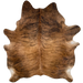Brown and Black Brazilian Brindle Cowhide: brown with black, brindle markings - 6'11" x 6' (BRBR1496)