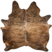 Brown and Black Brazilian Brindle Cowhide: brown with black, brindle markings - 6'6" x 6' (BRBR1508)
