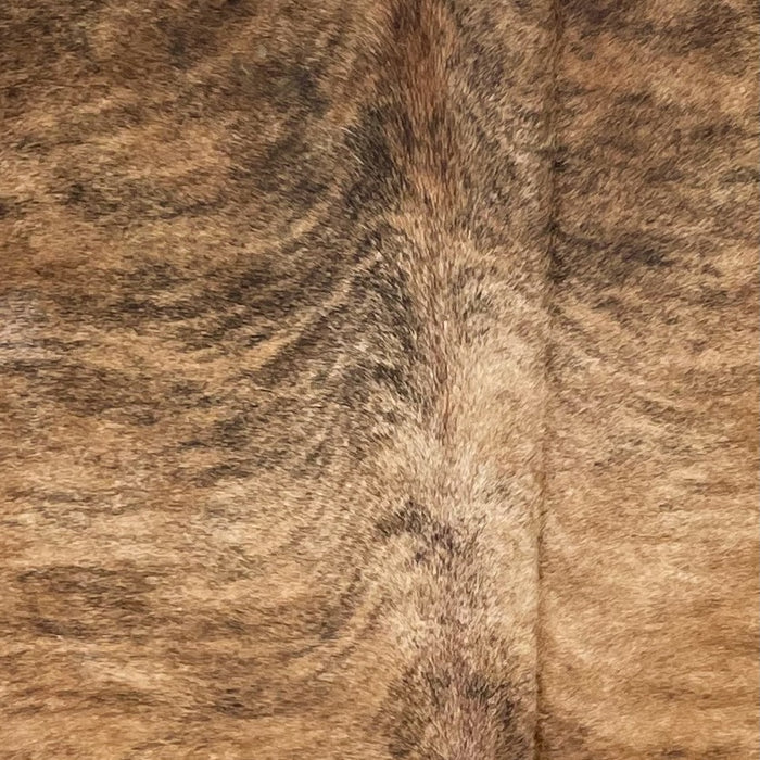 Closeup of this Brazilian Brindle Cowhide, showing brown with black, brindle markings (BRBR1508)