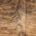 Closeup of this Brazilian Brindle Cowhide, showing brown with black, brindle markings (BRBR1508)