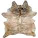 Tan, Brown, Black Brazilian Brindle Cowhide: tan and brown with black, brindle markings - 7' x 6'1" (BRBR1510)
