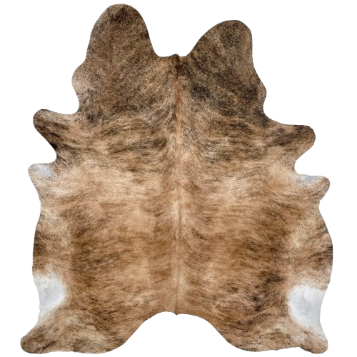 Brown and Black Brazilian Brindle Cowhide: brown with black, brindle markings - 7'4" x 6' (BRBR1511)