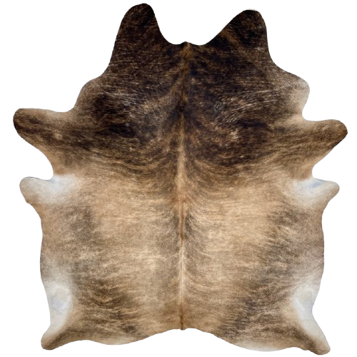 Large Brown and Black Brazilian Brindle Cowhide: brown with black, brindle markings - 7'7" x 6' (BRBR1512)