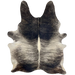 XL Black and Ivory Brazilian Brindle Cowhide: black with ivory, brindle markings and ivory down the spine - 8' x 5'11" (BRBR1515)