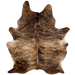 XL Brown and Black Brazilian Brindle Cowhide: light brown and darker brown with black and brown, brindle markings - 8'2" x 6'1" (BRBR1519)
