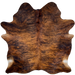 Large Red Brown and Black Brazilian Brindle Cowhide: red brown with black, brindle markings - 7'7" x 6'5" (BRBR1521)