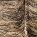 closeup of this Brazilian Brindle Cowhide, showing tan and brown with black, brindle markings (BRBR1525)