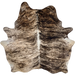 Lt Tan, Black, Brown Brazilian Brindle Cowhide: light tan and brown with black, brindle markings - 7' x 6'8" (BRBR1531)