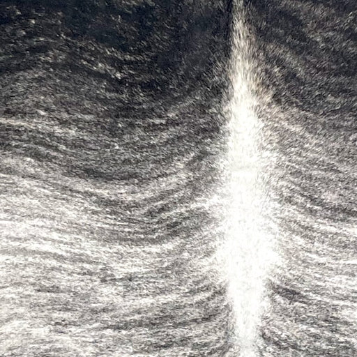 Large Brazilian Brindle Cowhide, showing a black and white, brindle pattern and white down the spine (BRBR1545)