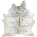 White and Gray Brazilian Brindle Cowhide: white with gray, brindle markings, light brown down part of the spine, and off-white on the belly, butt, and shanks - 7'1" x 5'10" (BRBR1549)