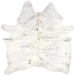 Ivory and Gray Brazilian Brindle Cowhide: ivory with gray, brindle markings, and a few small, light brown spots - 7' x 6'3" (BRBR1551)