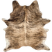 Tan, Brown, Black Brazilian Brindle Cowhide: light tan and brown with black and brown, brindle markings - 7'2" x 5'5" (BRBR1572)