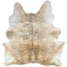Lt Beige, Reddish Brown, Black Brazilian Brindle Cowhide: light beige and reddish brown with black, brindle markings - 6'11" x 5'10" (BRBR1573)