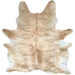 Large Ivory, Caramel, Brown Brazilian Brindle Cowhide: Ivory and caramel with brown, brindle markings  7'9" x 5'11" (BRBR1575)