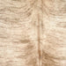 Closeup of this Large Brazilian Brindle Cowhide, showing Ivory and caramel with brown, brindle markings (BRBR1575)