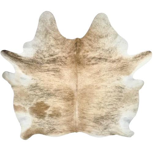 Light Brown and Black Brazilian Brindle Cowhide: light brown with black, brindle markings - 7'3" x 6'8" (BRBR1577)