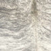 Closeup of this XL Brazilian Brindle Cowhide, showing ivory with gray, brindle markings (BRBR1579)