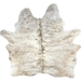 Large Ivory and Taupe Brazilian Brindle Cowhide: ivory with taupe, brindle markings, and one brand mark on the left side of the butt - 7'5" x 6' (BRBR1582)