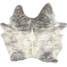 Ivory and Gray Brazilian Brindle Cowhide: ivory with dark and light gray, brindle markings - 7' x 6'1" (BRBR1583)