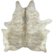 Off-White, Light Beige, Gray Brazilian Brindle Cowhide: off-white and light beige with gray, brindle markings - 7'8" x 6'7" (BRBR1586)