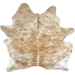 Lt Reddish Brown, Ivory, Gray Brazilian Brindle Cowhide: light reddish brown and ivory with gray, brindle markings - 6'10" x 5'10" (BRBR1588)