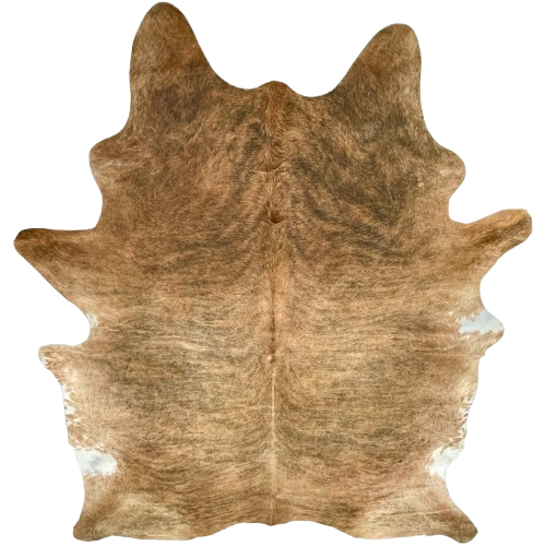 XXL Reddish Brown and Black Brazilian Brindle Cowhide: reddish brown with black, brindle markings - 8'6" x 6'4" (BRBR1590)