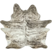 XL White and Black Brazilian Brindle Cowhide: white with black, brindle markings, and hints of brown on the butt - 8' x 6'10" (BRBR1593)