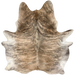 Large Brown, Gray, Black Brazilian Brindle Cowhide: brown with gray and black, brindle markings, and white with black on the belly - 7'8" x 6' (BRBR1595)