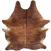 Large Reddish Brown and Black Brazilian Brindle Cowhide: reddish brown with black, brindle markings, and fine, white speckles down the spine - 7'6" x 5'9" (BRBR1632)