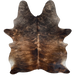 Reddish Brown, Tan, and Blackish Brown Brazilian Brindle Cowhide: tan with reddish brown and blackish brown, brindle markings - 7'1" x 5'6" (BRBR1634)