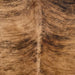 Closeup of this Brazilian Brindle Cowhide, showing brown with black, brindle markings (BRBR1635)