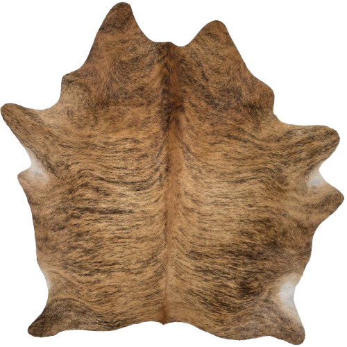Brown and Black Brazilian Brindle Cowhide: brown with black, brindle markings - 6'11" x 5'10" (BRBR1640)