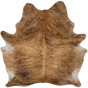 Large Brown and Black Brazilian Brindle Cowhide: light brown with black and darker brown, brindle markings - 7'8" x 6'3" (BRBR1647)