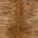 Closeup of this Brazilian Brindle Cowhide, showing light brown with black, brindle markings, and reddish brown down the spine (BRBR1648)