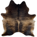 Large Dark Brown and Lt Brown Brazilian Brindle Cowhide: light brown with dark brown, brindle markings - 7'6" x 6' (BRBR1654)