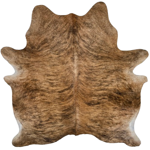 Brown and Black Brazilian Brindle Cowhide: brown with black, brindle markings - 7' x 5'10" (BRBR1671)