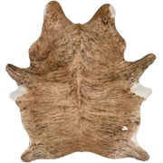 Large light brown and black Brazilian brindle cowhide rug, 7'10" x 5'8" (BRBR1678)