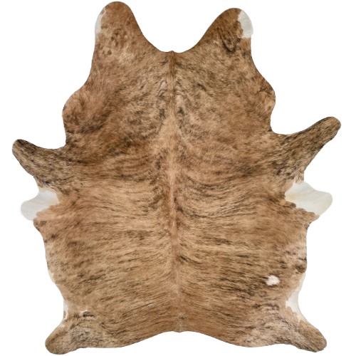 Large light brown and black Brazilian brindle cowhide rug, 7'10" x 5'8" (BRBR1678)