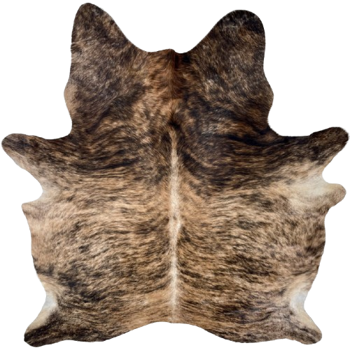 Large Brown and Black Brazilian Brindle Cowhide: brown with black, brindle markings - 7'8" x 5'11" (BRBR1683)