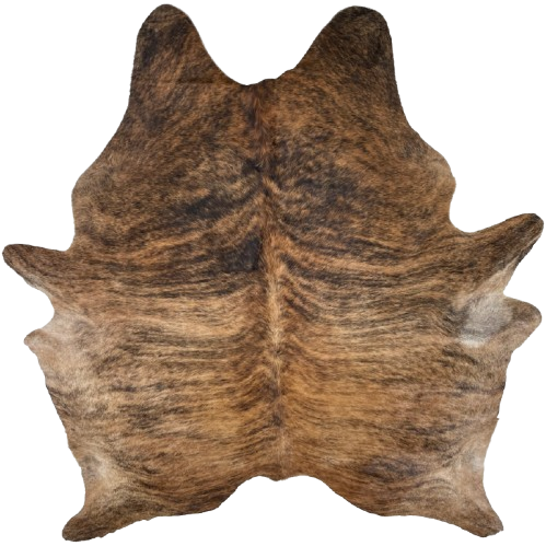 Brown and Black Brazilian Brindle Cowhide: brown with black, brindle markings - 7'4" x 6'1" (BRBR1685)