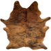 Reddish Brown and Black Brindle Cowhide: has long hair that is reddish brown with black, brindle markings - 7'2" x 5'7" (BRBR1686)