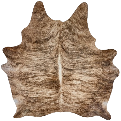 Ivory, Brown, Black Brazilian Brindle Cowhide: ivory and brown with black, brindle markings - 7' x 6' (BRBR1687)
