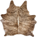 Ivory, Brown, Black Brazilian Brindle Cowhide: ivory and brown with black, brindle markings - 7' x 6' (BRBR1687)