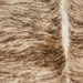 Closeup of this Brazilian Brindle Cowhide, showing ivory and brown with black, brindle markings (BRBR1687)