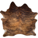 Brown, Reddish Brown, Black Brazilian Spotted Brindle Cowhide: brown and reddish brown, with black, brindle markings - 6'9" x 5'10" (BRBR1692)